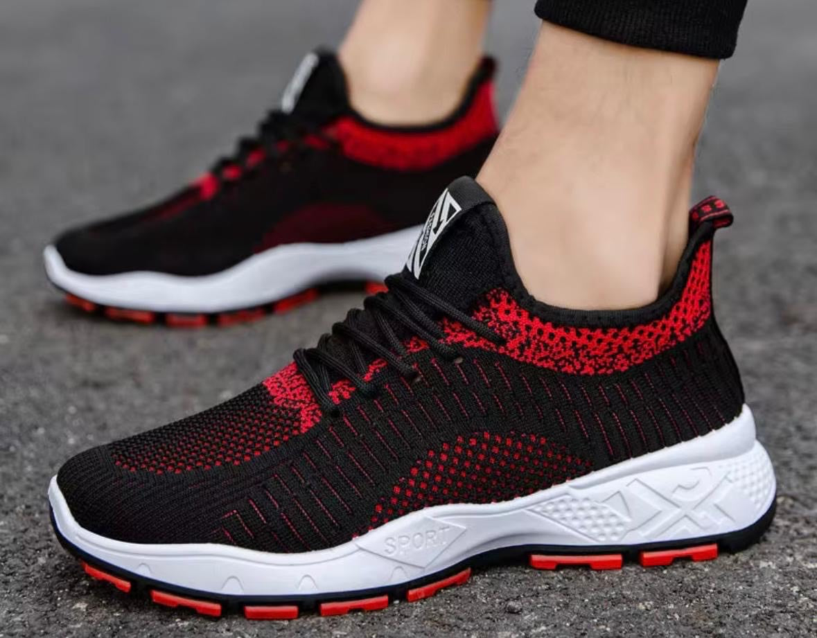 MENS RED & BLACK TRAINERS