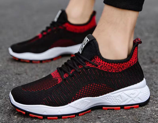 MENS RED & BLACK TRAINERS