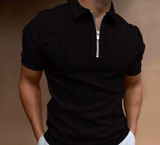 MENS BLACK QUATER ZIPS